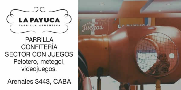 La Payuca. Parrilla argentina con sector infantil, juegos para niños.