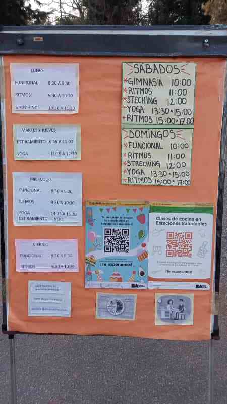 Rosedal, cartel actividades en Estación Saludable